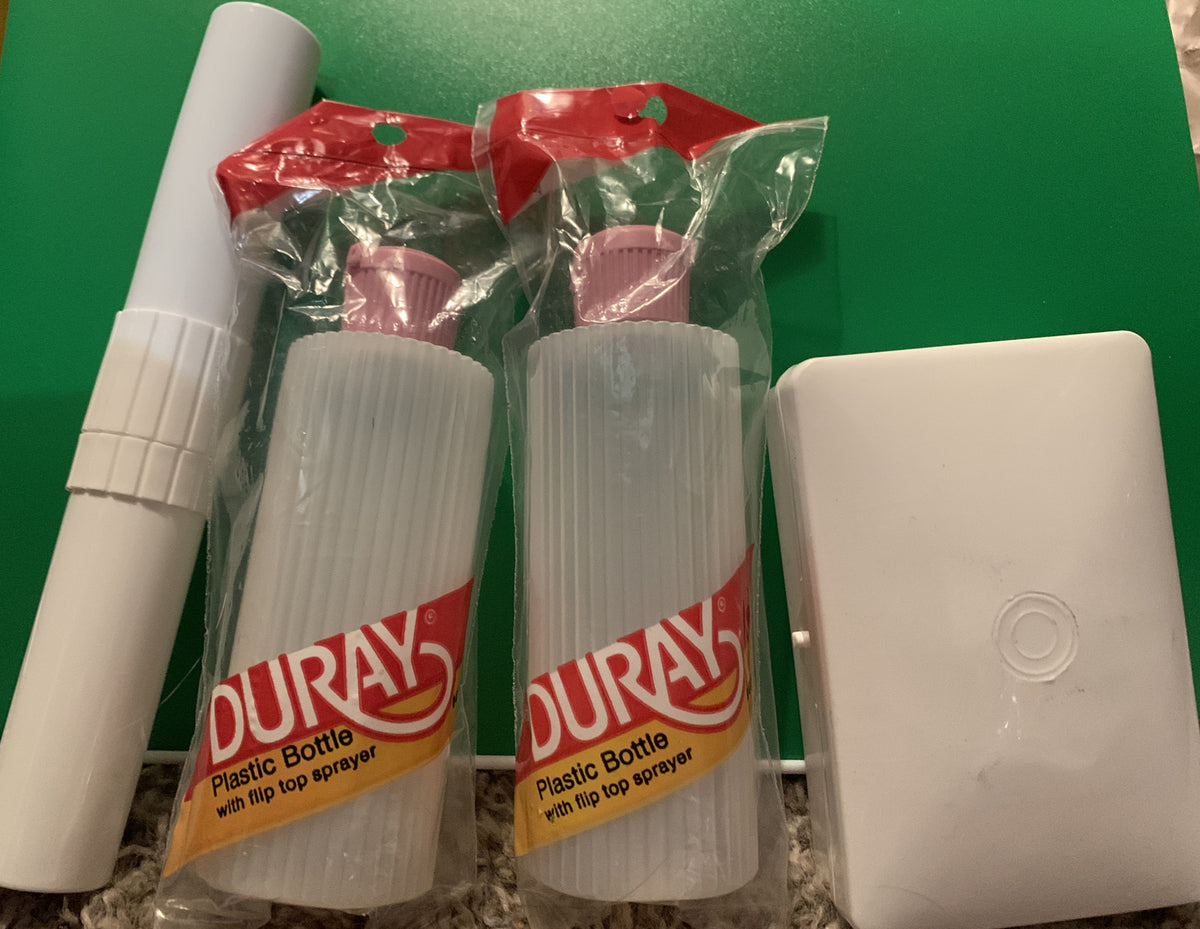 Vintage 1985 Travel Toiletry Set - Plastic Bottles, Soap & Toothbrush Holder