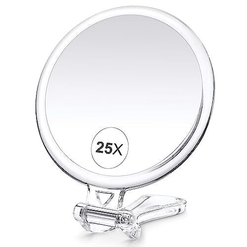 Travel Magnifying Mirror with Handle - Assorted Sizes 20X, 25X, 30X
