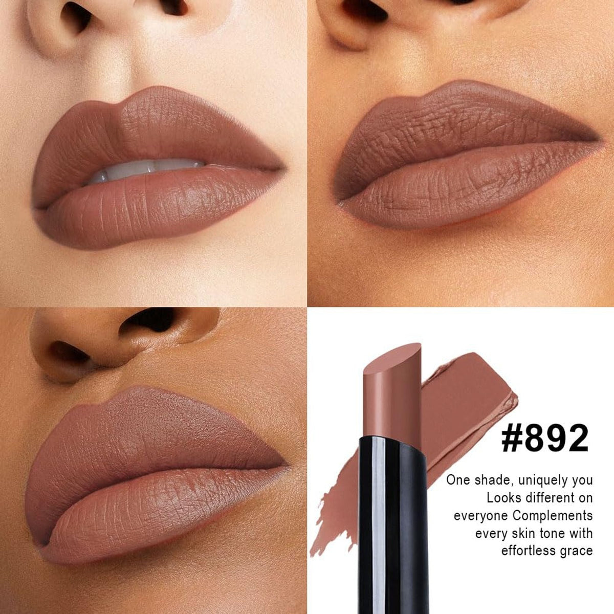 Nude Brown Velvet Matte Lipstick - Long Lasting Waterproof Lipstick for Women