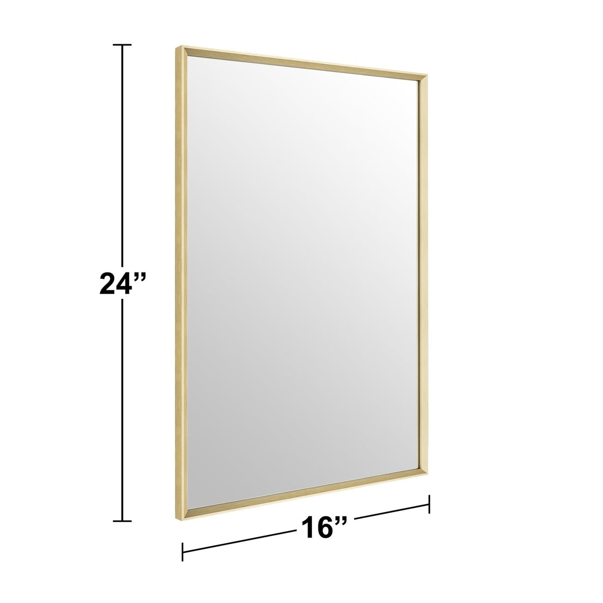 16x24 Inch Brushed Gold Wall Mirror for Bathroom Vanity & Over Sink