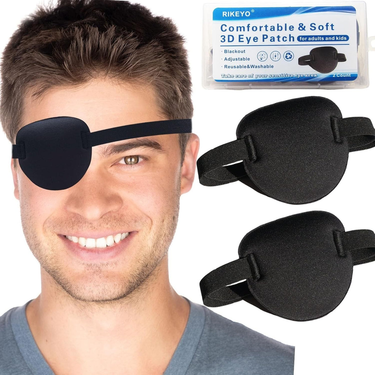 Adjustable 3D Eye Patches for Lazy Eye Treatment & Comfort