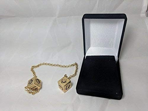 Antique Gold Weathered 3D Dice Jewelry Box – 10.5 Inch Long, Cubed Design