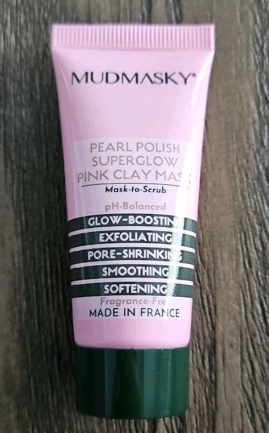 Pearl Polish Superglow Pink Clay Mask 15ml Travel Size, 2-Pack