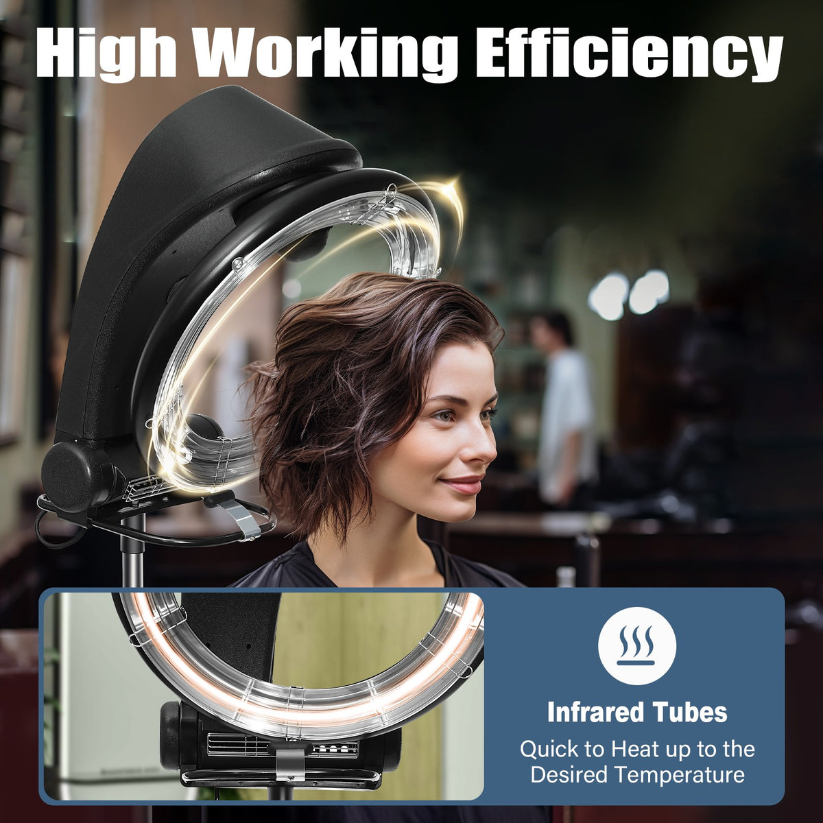 3-in-1 Infrared Hair Dryer & Roller Ball Color Processor for Salon Perming