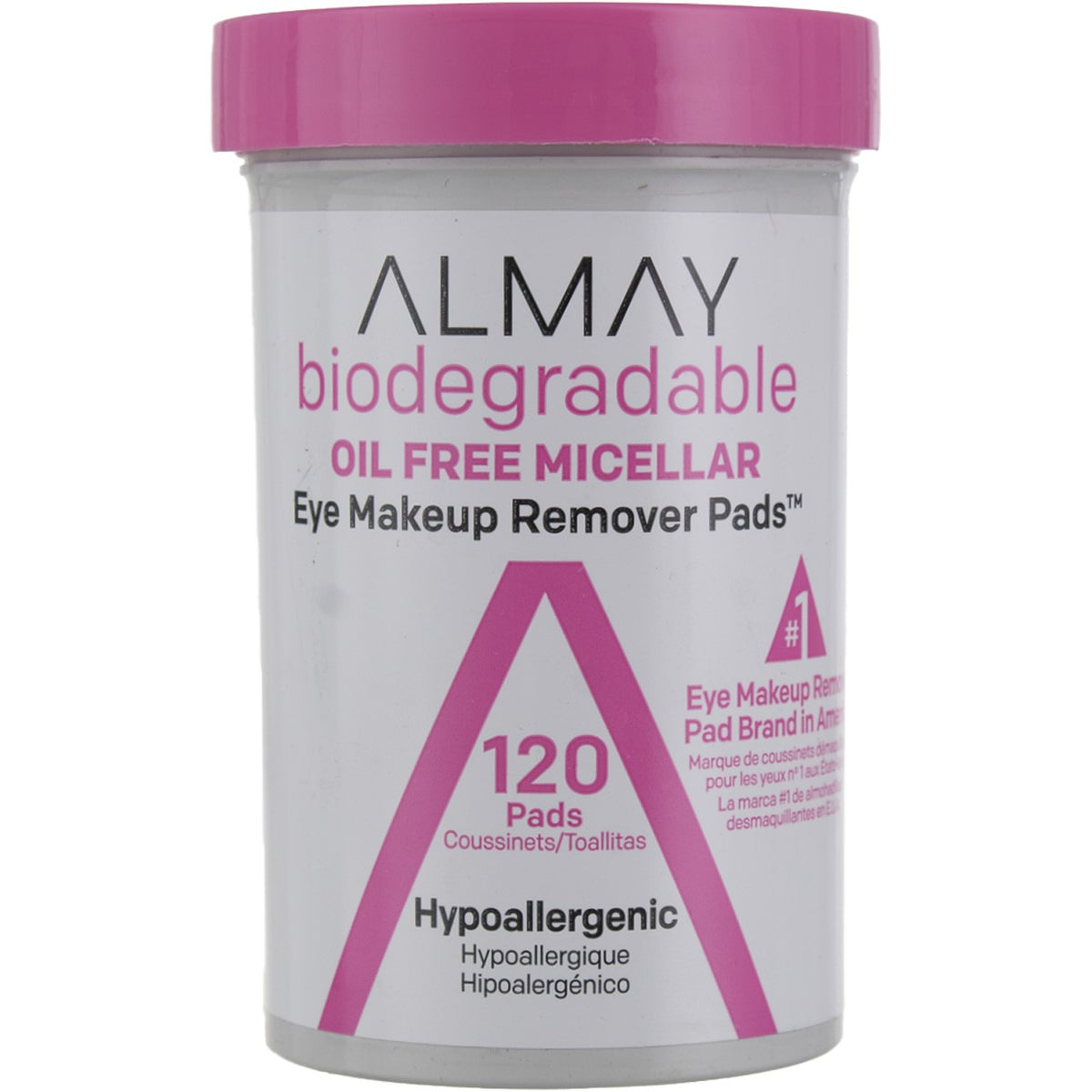 Micellar Eye Makeup Remover Pads - Biodegradable, Gentle for Sensitive Eyes, 120 Count