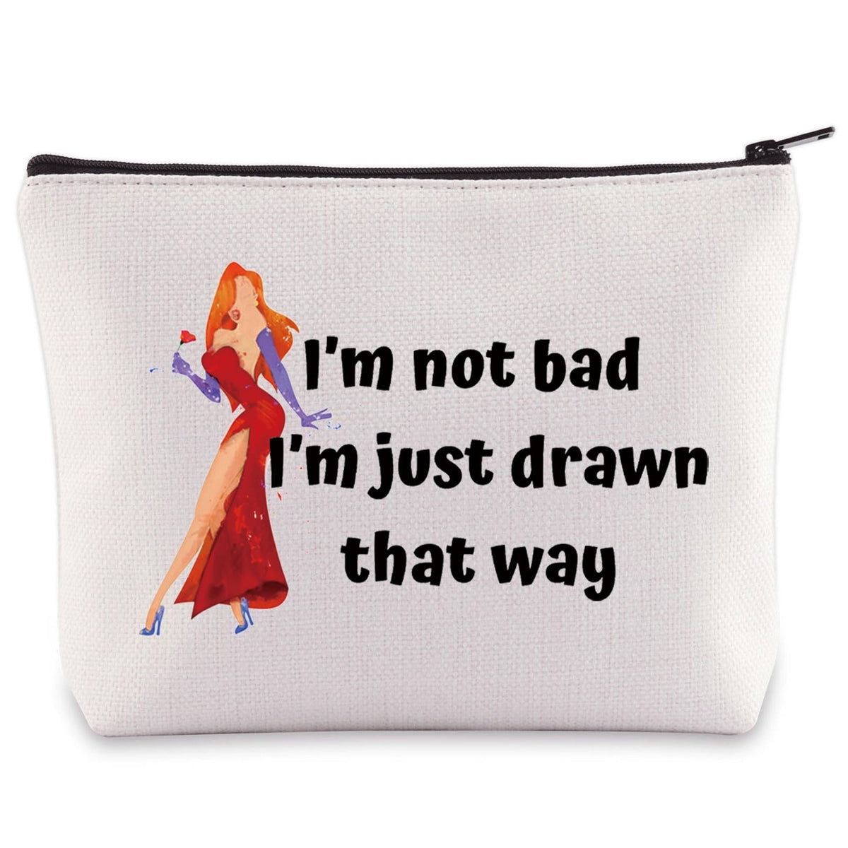 Personalized Jessica Rabbit Cosmetic Bag - Drawn That Way Zipper Pouch Gift