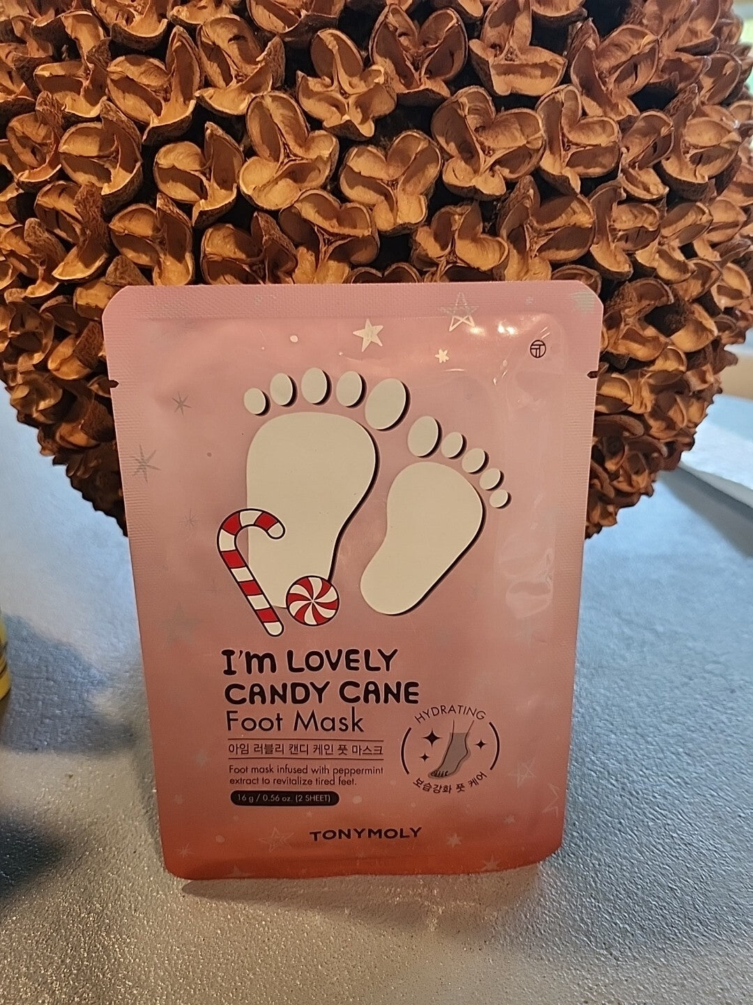 Candy Cane Foot Mask Sheet 2-Pack 0.56oz