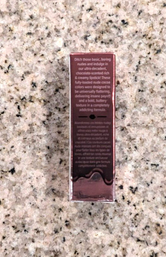 Too Faced Cocoa Bold Lipstick Ganache Full Size 0.11 oz - Moisturizing Lip Color