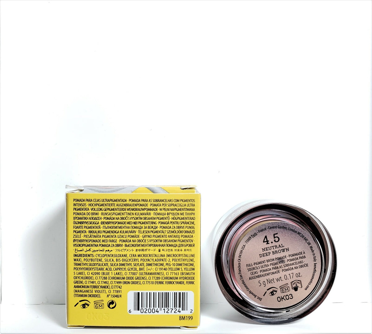Benefit Waterproof Brow Pomade Neutral Deep Brown 4.5 - New In Box