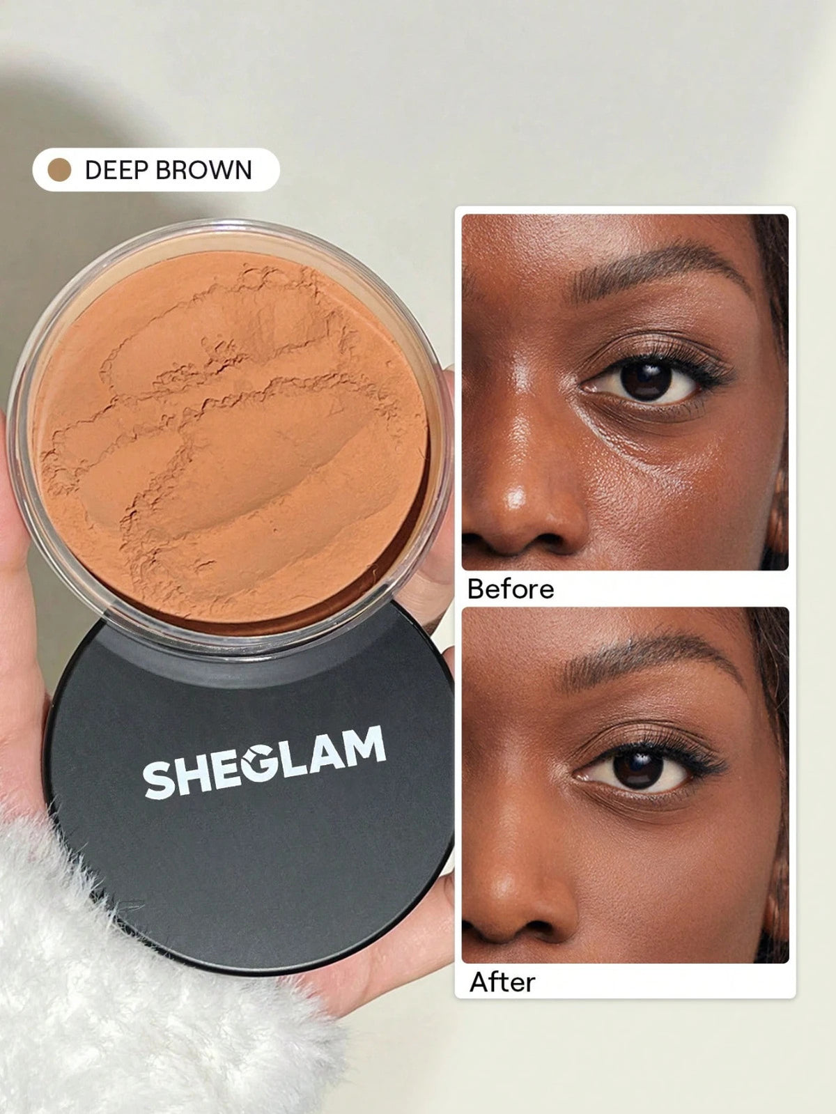 Light Brown Face Setting Powder with Natural Glow for Long-Lasting Makeup Finish