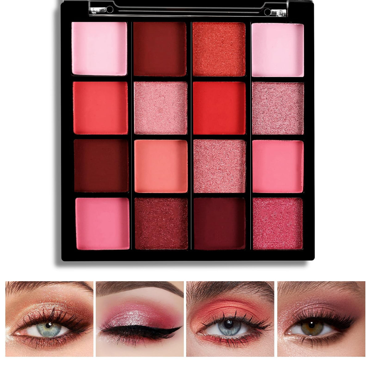 Colorful Eyeshadow Palette - 16 Highly Pigmented Shades for Eye Makeup