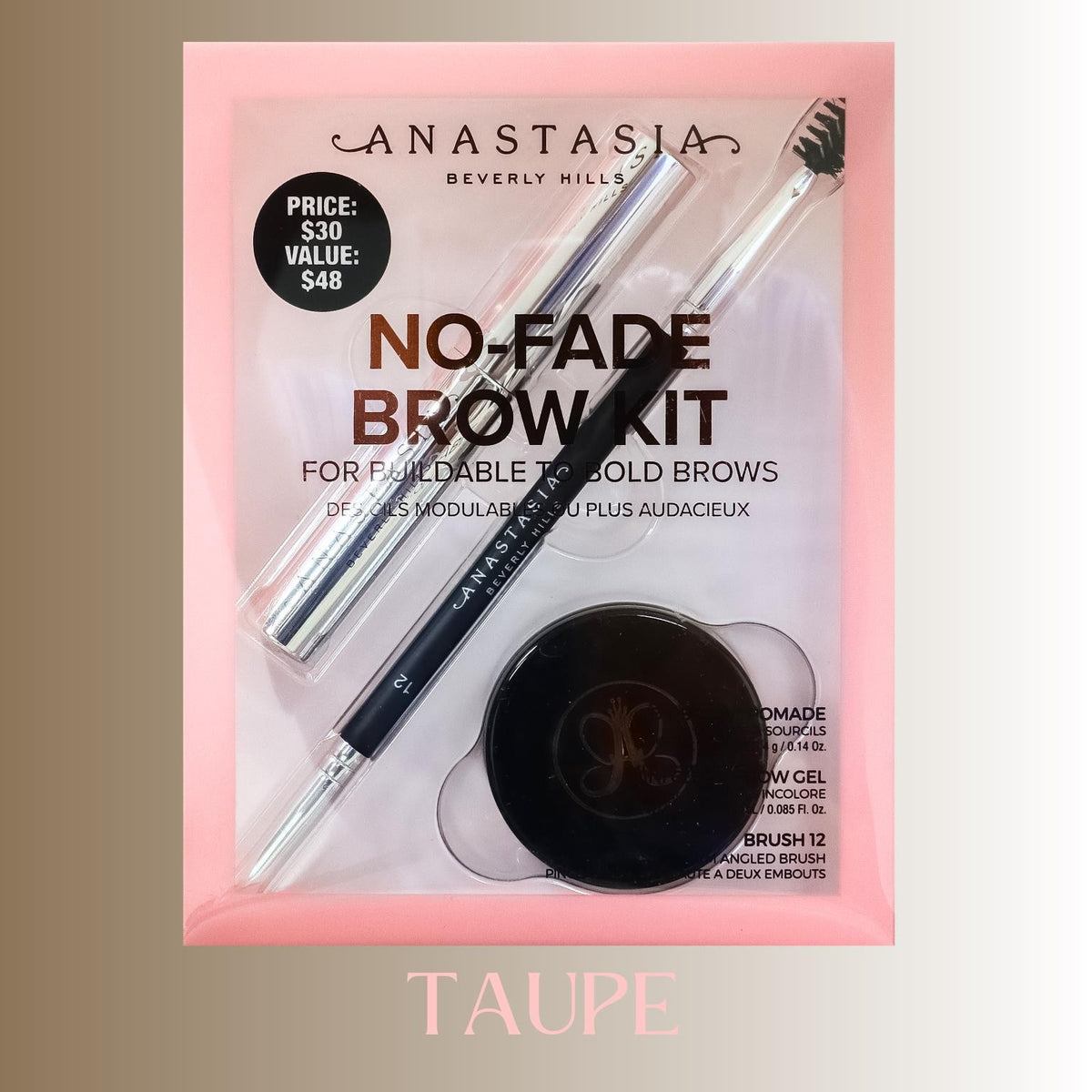 No-Fade Brow Kit with Pomade, Gel & Precision Brush for Long-Lasting Brows