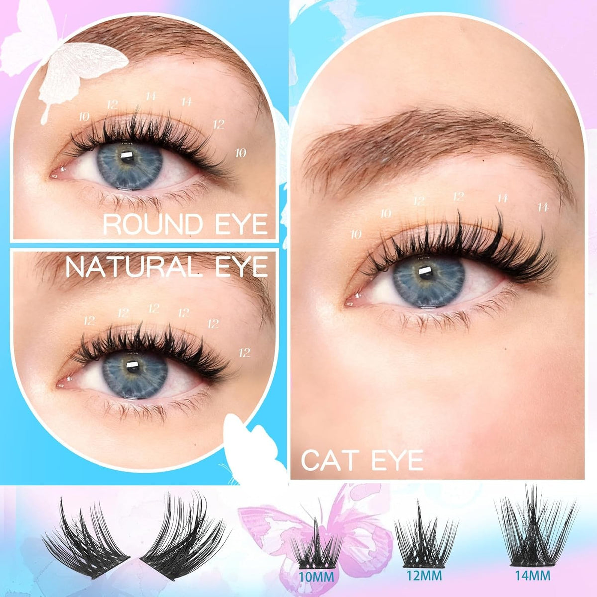Fake Eyelash Clusters - Spiky Fluffy DIY False Lashes for Natural & Dramatic Looks