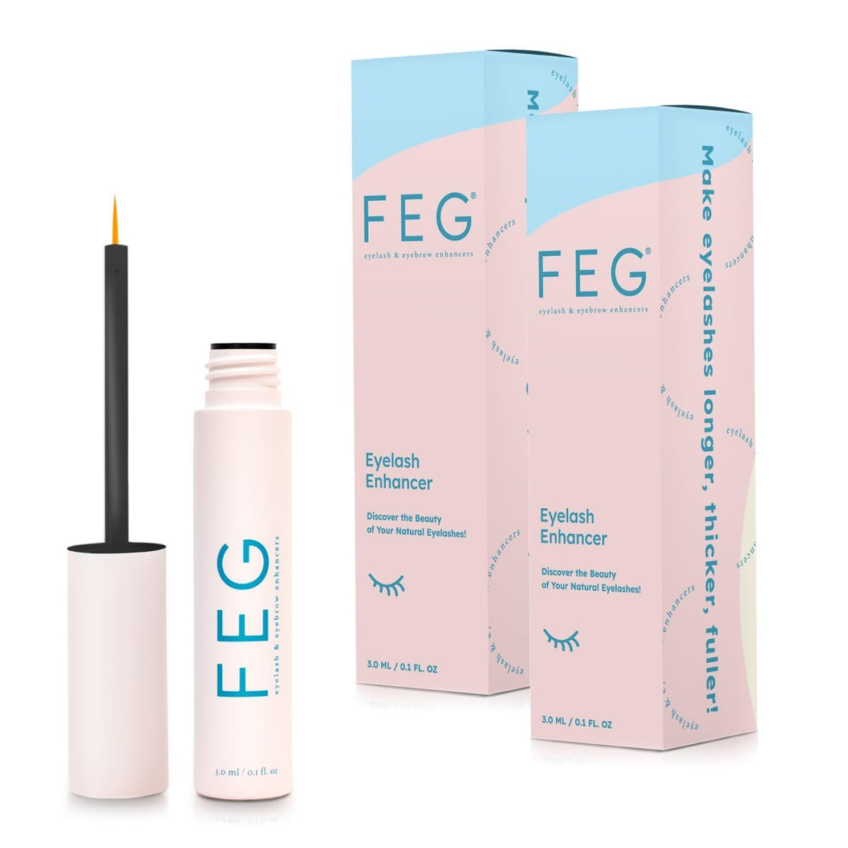 Eyelash Enhancer Serum for Longer, Thicker, Darker Lashes - 2 Pack