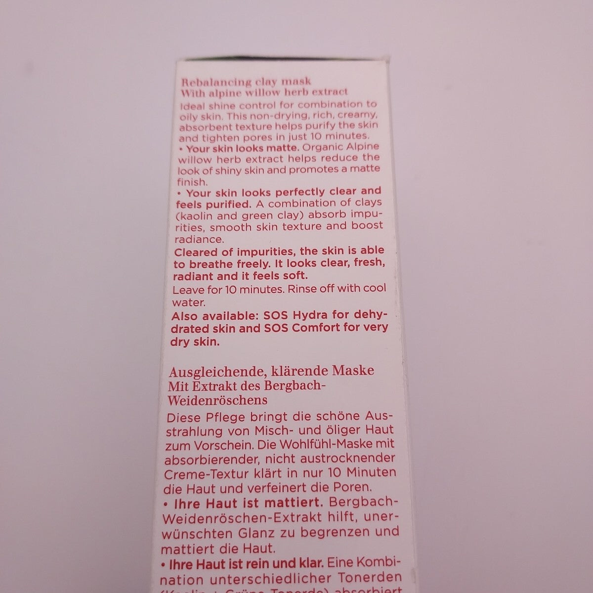 Clarins SOS Pure Rebalancing Clay Mask 2.3oz