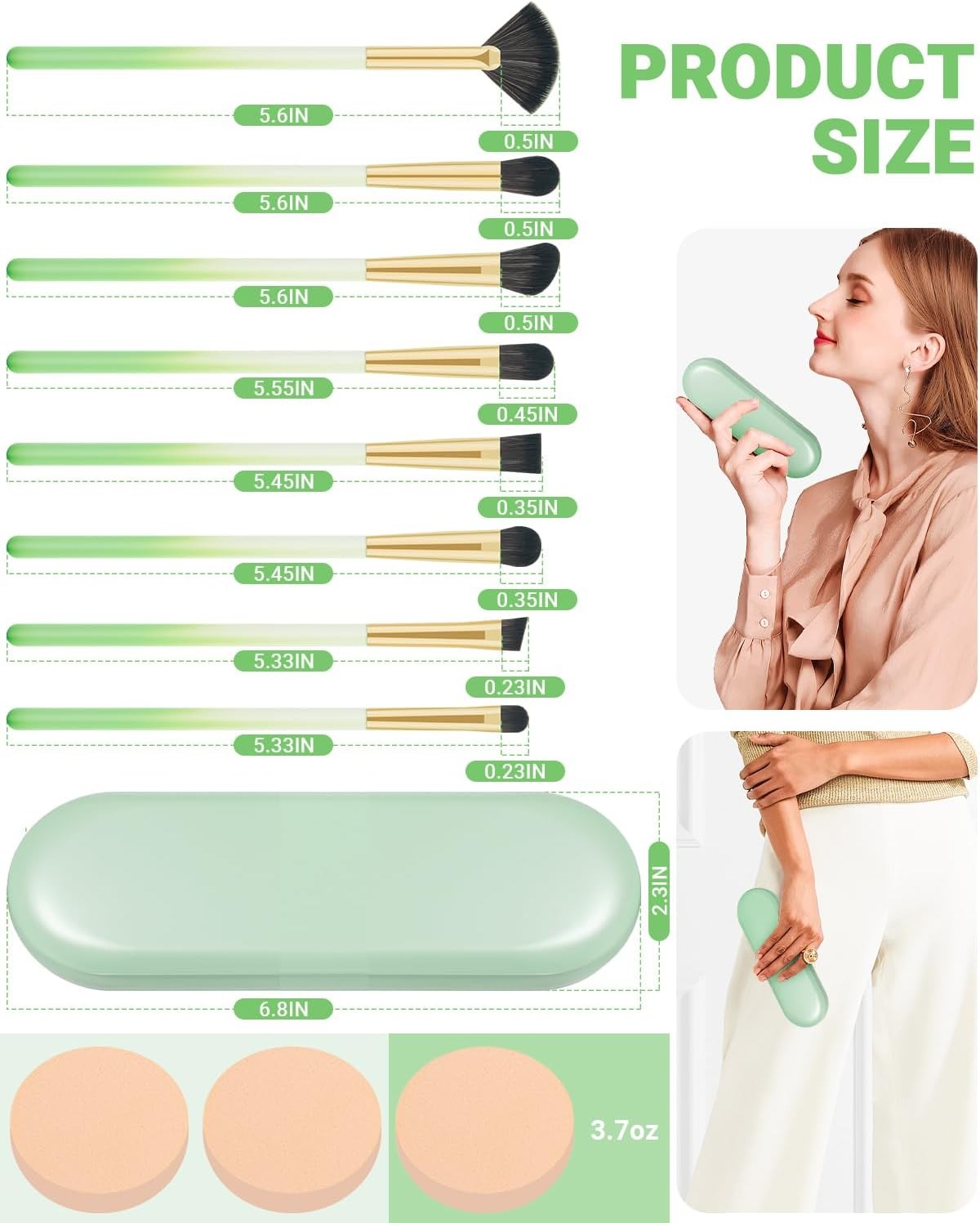 8-Piece Synthetic Eye Makeup Brush Set with Case for Beginners