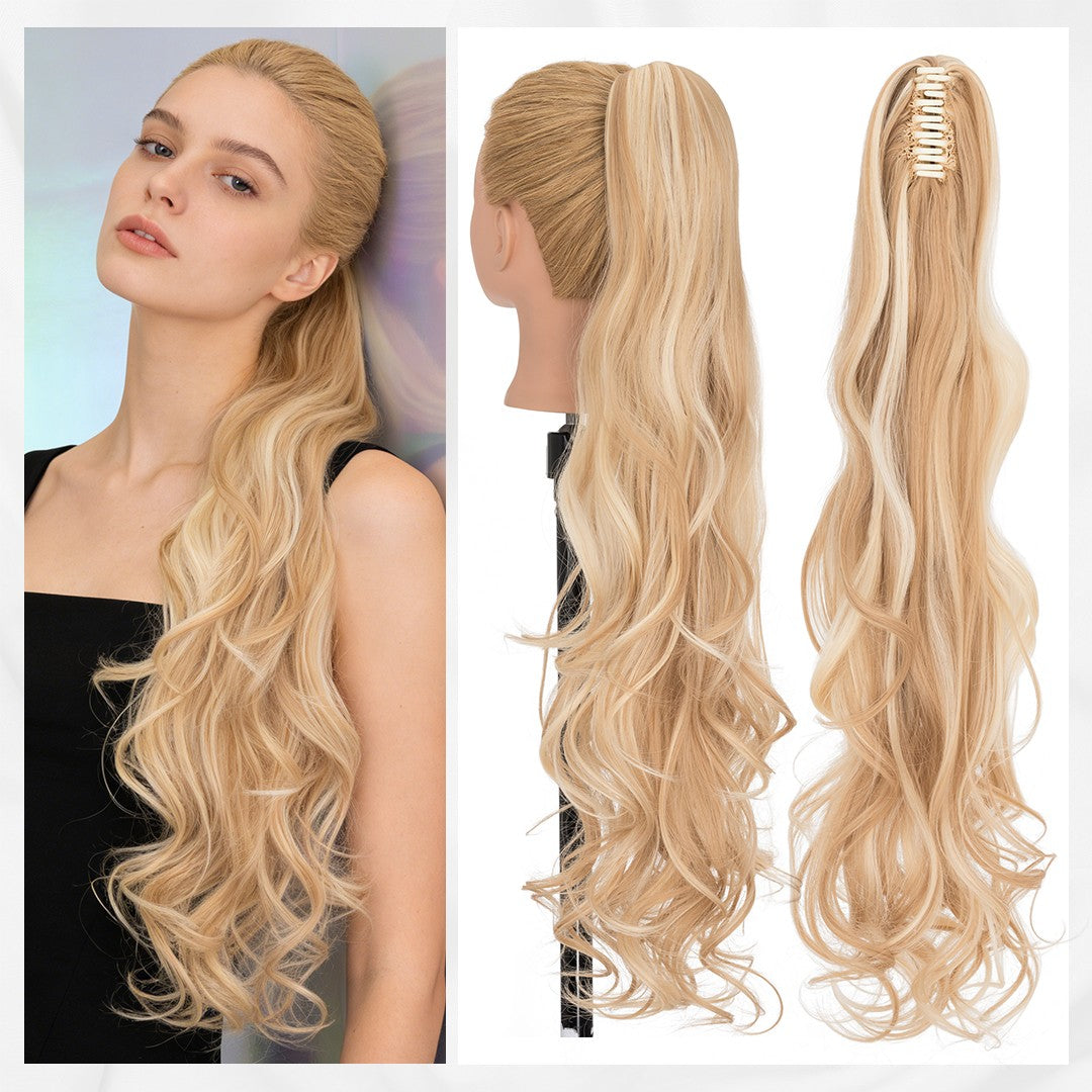 30-Inch Fluffy Ponytail Hair Extension with Claw Clip - Straight & Wave Styles