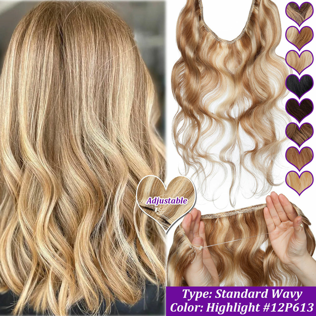 Invisible Wire Clip-In Human Hair Extensions - Thick & Natural Look