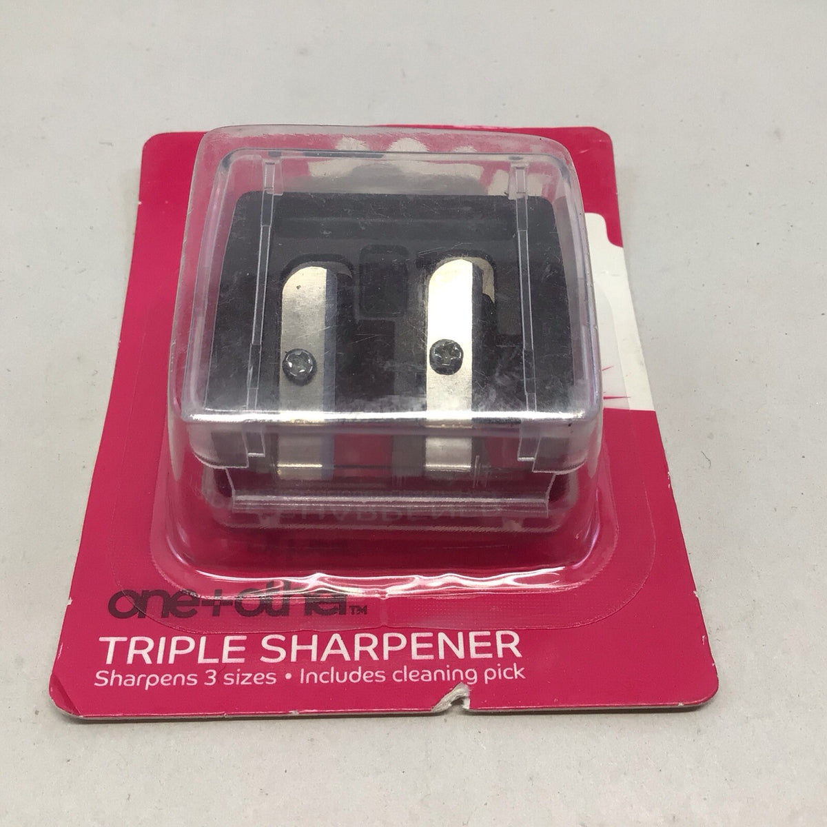 Triple Sharpener for 3 Sizes - Kitchen & Craft Tool with Cleaning Pick