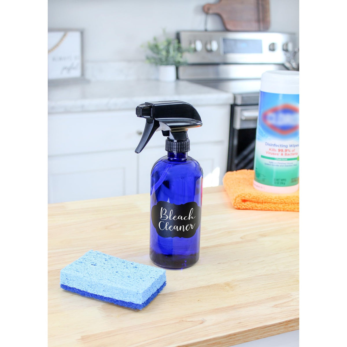 16oz Cobalt Blue Plastic Spray Bottles with Heavy Duty Mist & Stream Sprayers
