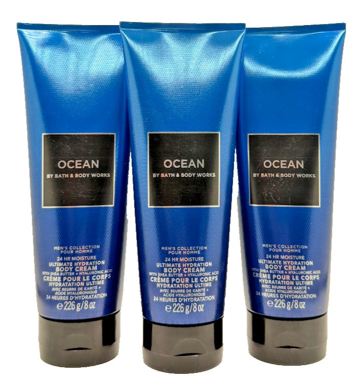 Ocean Men's Body Cream, 8 oz (Pack of 3)