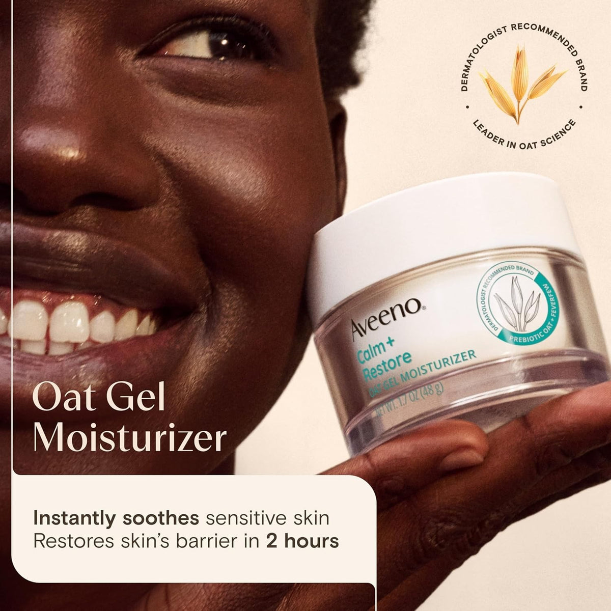 Aveeno Calm + Restore Oat Gel: 24-Hour Hydration & Soothing Relief -