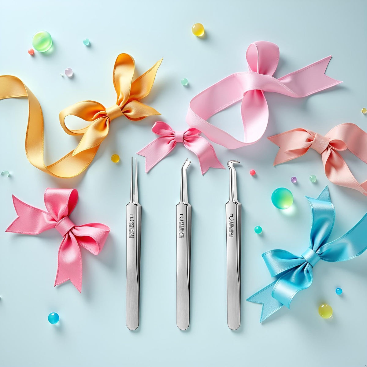 Professional Blackhead Removal Tweezers Set – 3 Silver Facial Blemish Extractors