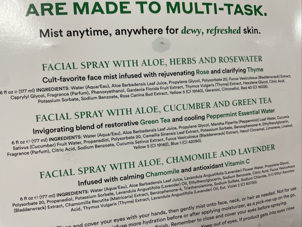 Mario Badescu Facial Spray Trio with Aloe Cucumber Rosewater Lavender 6oz - Hydrating Mist Set