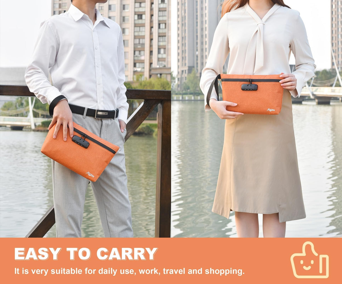 Large Cosmetic & Travel Organizer Bag with Combination Lock – Medicine & Accessory Storage