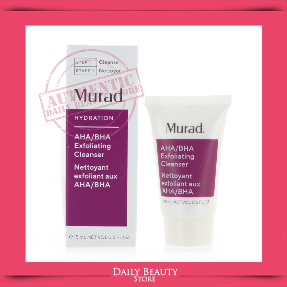Murad AHA/BHA Exfoliating Facial Cleanser 15ml 0.5oz x 2 Pack - Gentle Skin Polishing