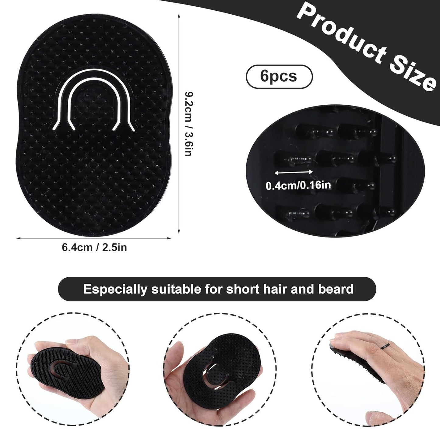 Portable Palm Comb for Men and Women - Soft Plastic Hair Brush & Massager