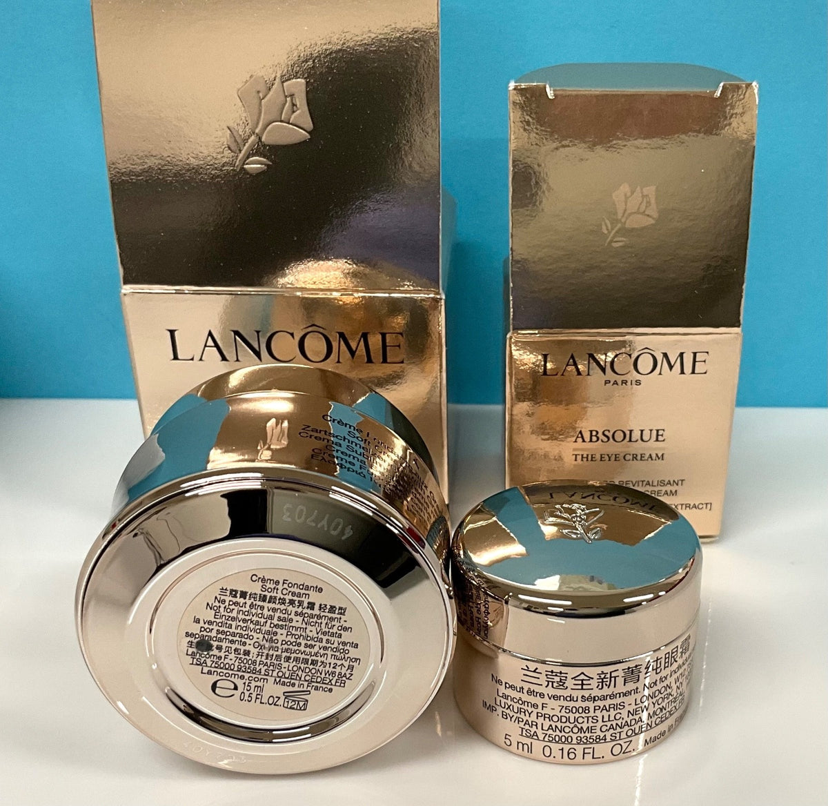 Lancôme 7-Piece Skincare & Makeup Set with Makeup Bag - Absolue, Lipstick, Mascara
