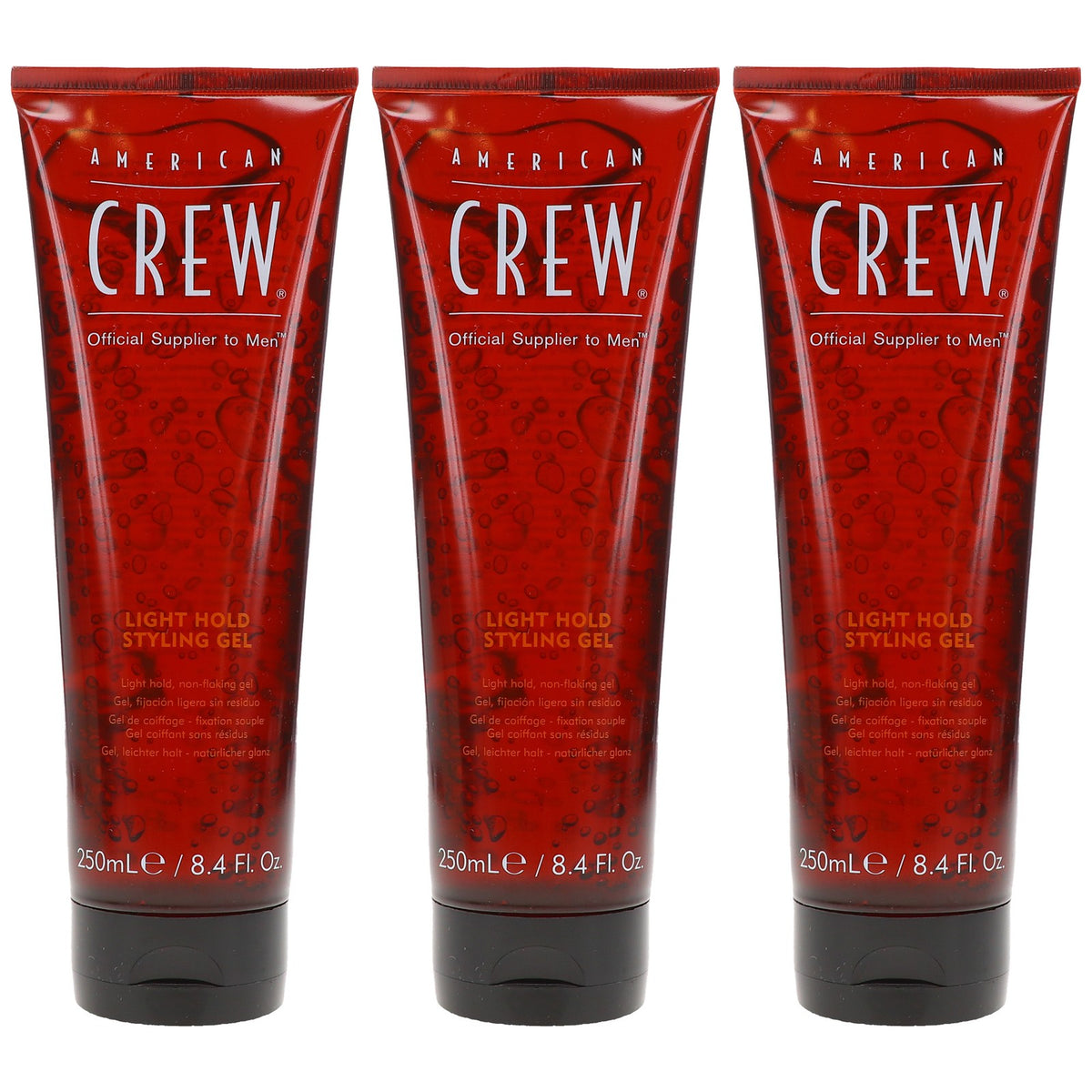 American Crew Light Hold Styling Gel 8.4 oz - 3 Pack for Hair Styling