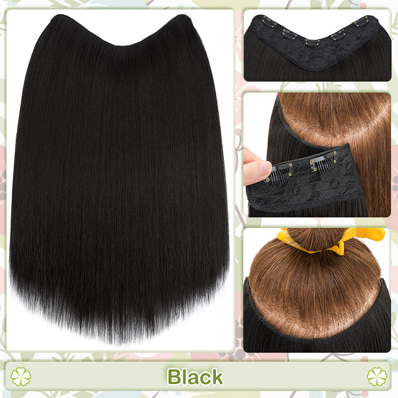 One Piece Clip-In Hair Extensions 3/4 Full Head V-Shaped Hairpiece Multiple Colors & Lengths