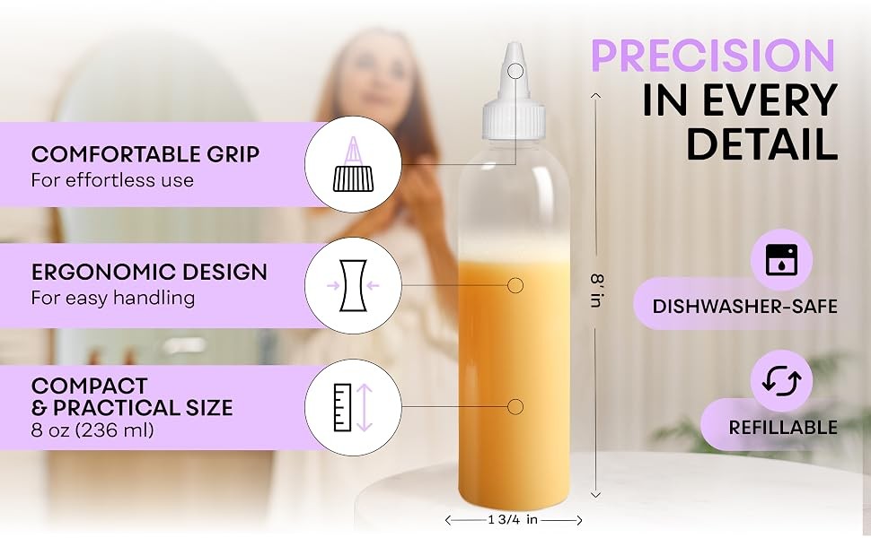 8 oz Twist Applicator Bottle - Clear, BPA Free Squeeze Bottle