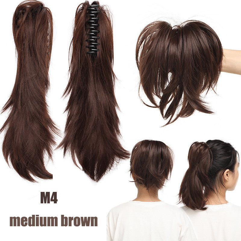Messy Bun Hair Piece with Claw Clip - Short Ponytail Extensions for Natural Look