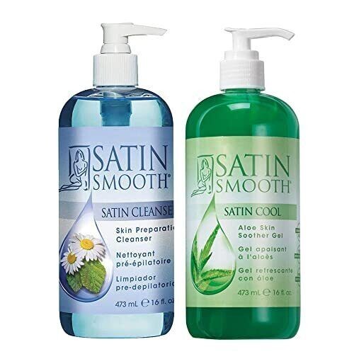Satin Cool Aloe Vera & Skin Cleansing Gel for Post-Waxing Nourishment
