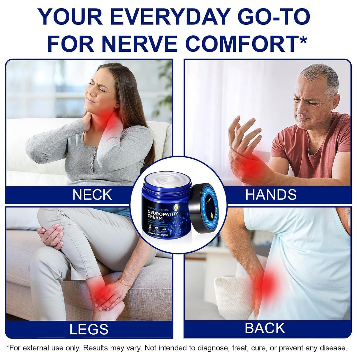 Neuropathy Cream Extra Strength - Nerve Relief for Feet, Legs & Hands