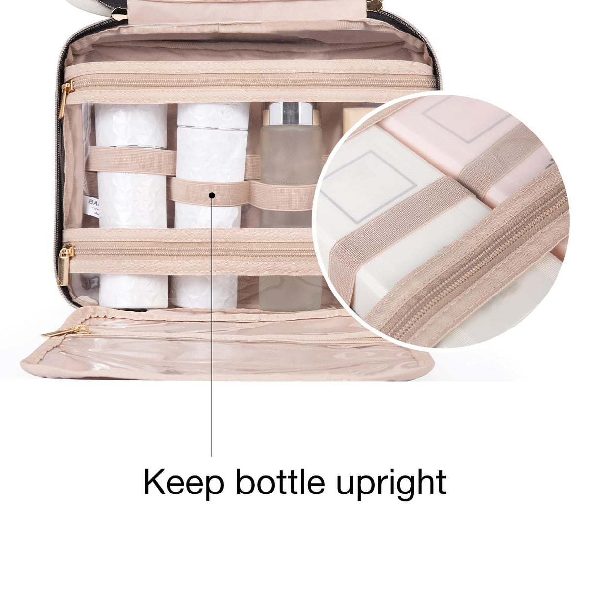 Water-Resistant Travel Toiletry Bag with Hanging Hook - Large Organizer