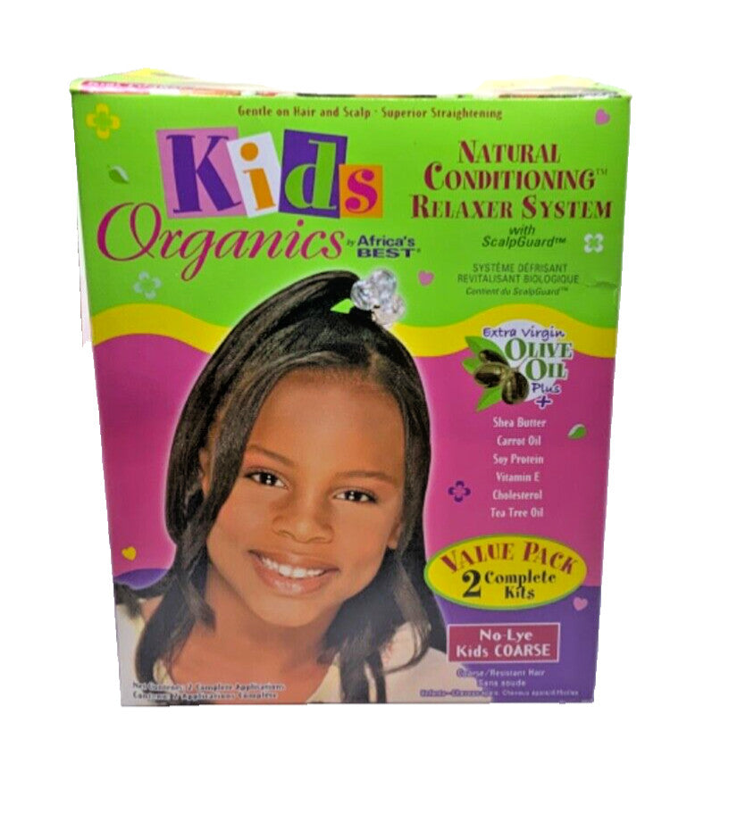 Kids Organic Hair Relaxer System for Coarse Hair - Natural Conditioning Set