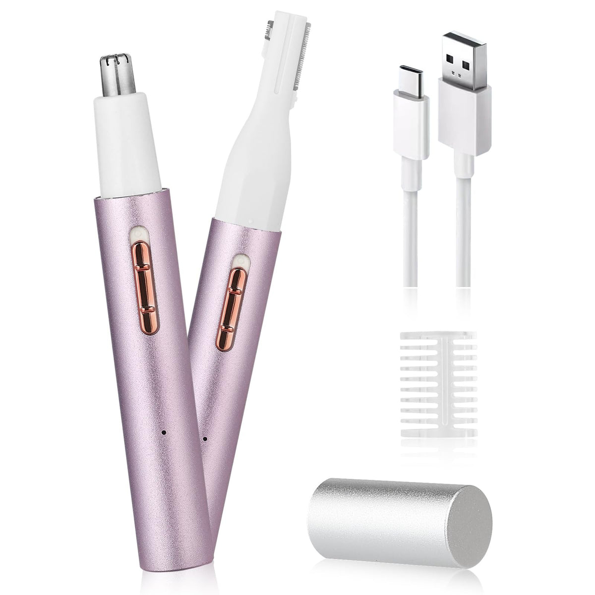 Rechargeable Nose and Ear Hair Trimmer for Women and Men - Small, Painless, Waterproof