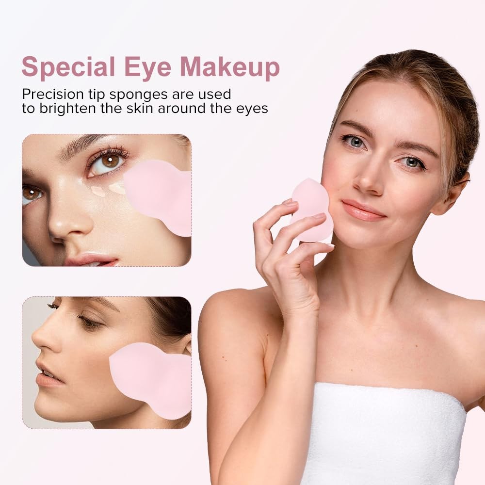 Makeup Sponge Set 3 Pieces - Blending Beauty Sponges for Face & Eyes