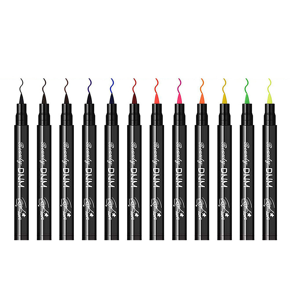 12 Colors Liquid Eyeliner Pen Set Waterproof Smudge-Proof Matte Makeup