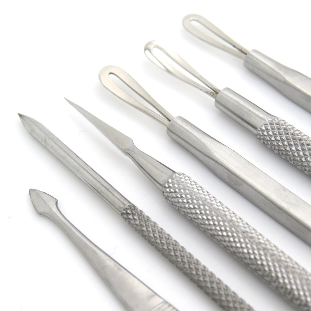 Set of 6 Blackhead Remover Tools Comedone Extractor Facial Skin Care Kit