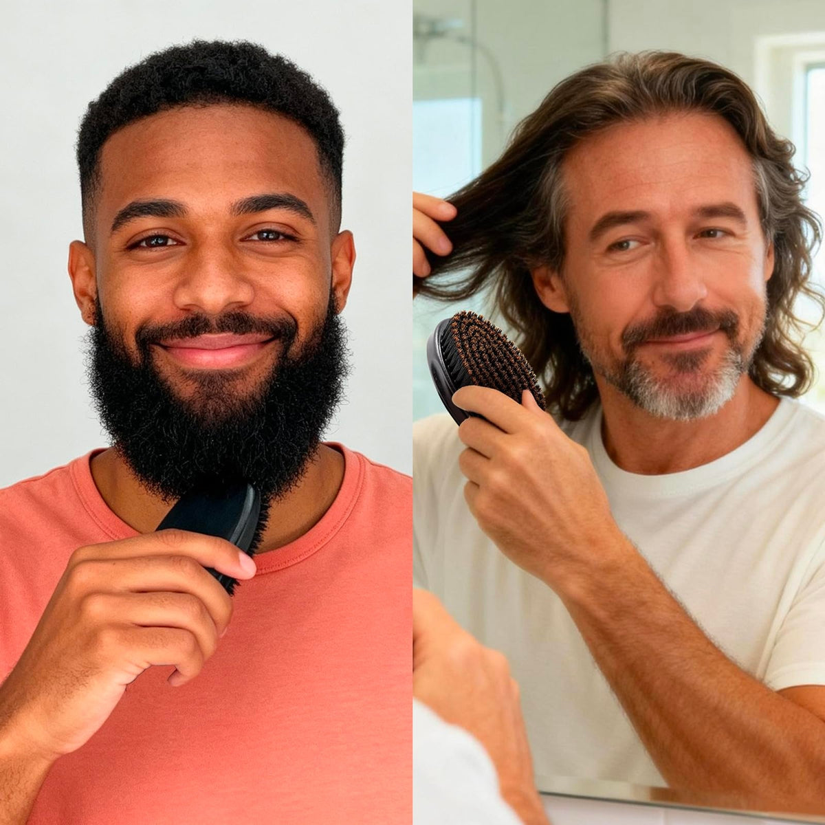 Natural Boar Bristle Beard Brush - 4.3 Inch Men’s Grooming Tool