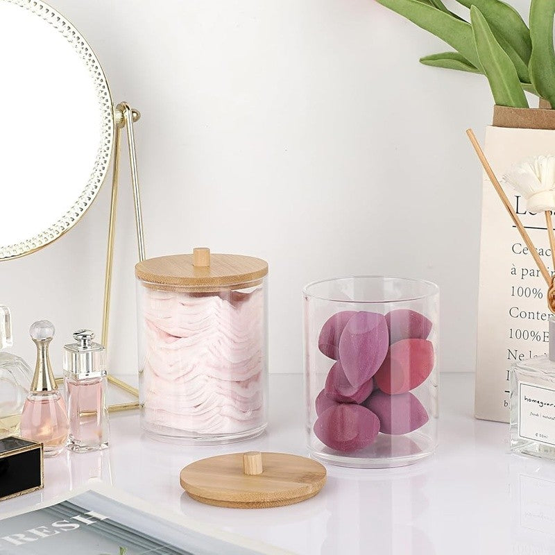 Acrylic Bathroom Storage Jar with Lid - Multiple Sizes & Shapes