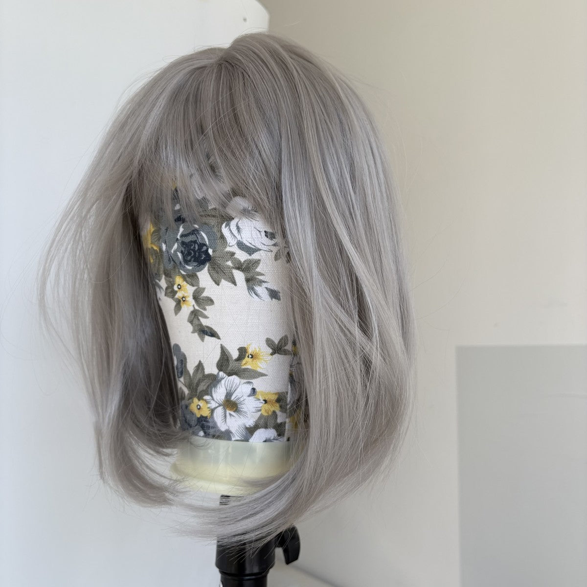 Grey Cosplay Wig with Bangs - Straight Heat-Resistant Synthetic Hair for Women