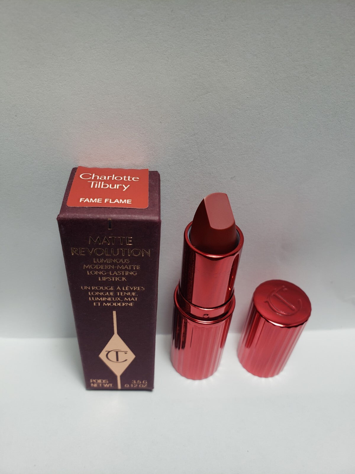Charlotte Tilbury Matte Revolution Lipstick Fame Flame Full Size - New In Box