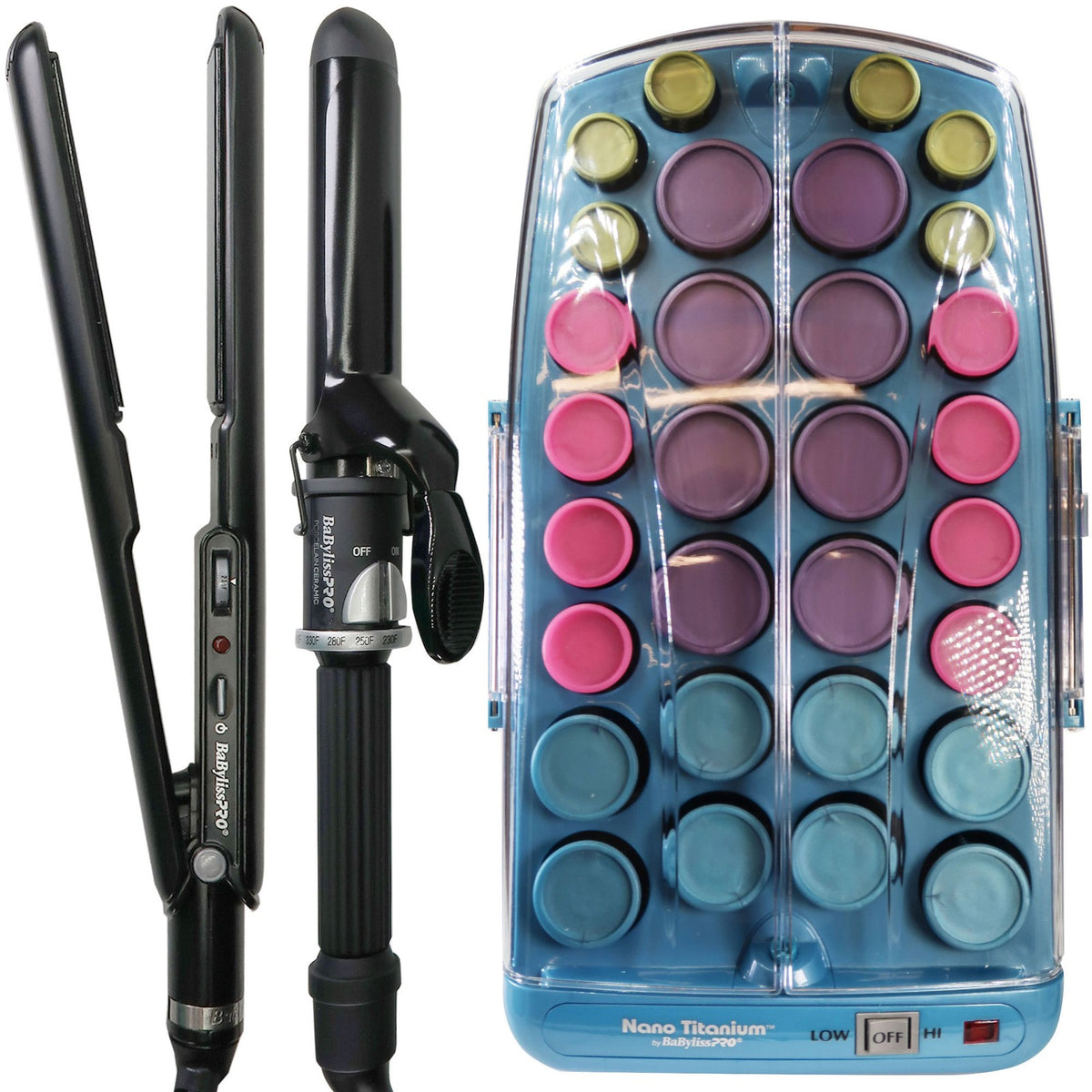 Hair Styling Set with 1-Inch Flat Iron and 1¼-Inch Curling Iron for Hair