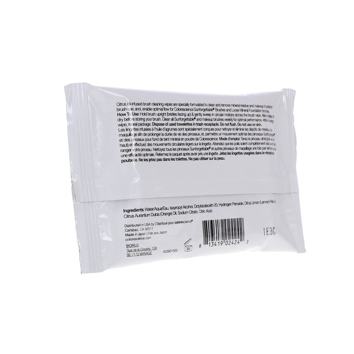 Colorescience Brush Cleaning Wipes 20 Count for Makeup Tools